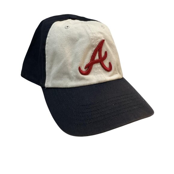Atlanta Braves Hat Cap Strap Back Mens XX-Large Navy White MLB Baseball Blue 47 - Picture 1 of 15